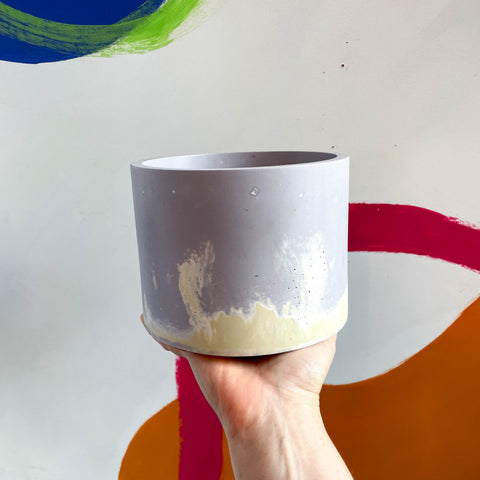Lilac Purple and Putty Jesmonite Pot