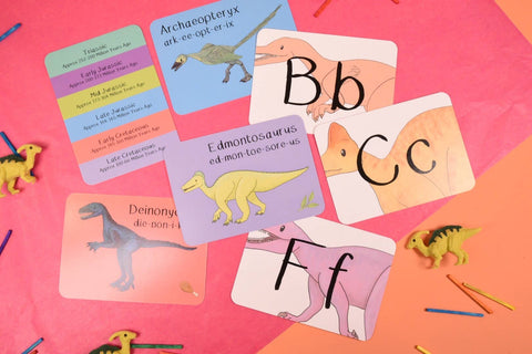 Alphabet of Amazing Dinosaurs Flash Cards - Sprouts of Bristol