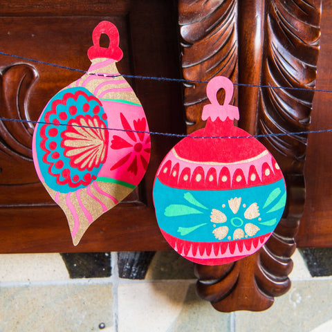 Baubles Sewn Garland - Sprouts of Bristol