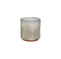 Beja Straight Glazed Ceramic Planter in Beige Stripe - Sprouts of Bristol
