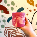 Berry Pink and Light Pink Jesmonite Mini Pot - Sprouts of Bristol
