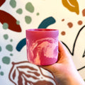 Berry Pink and Light Pink Jesmonite Mini Pot - Sprouts of Bristol