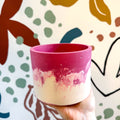Berry Pink, Pale Pink and Putty Jesmonite Pot - Sprouts of Bristol
