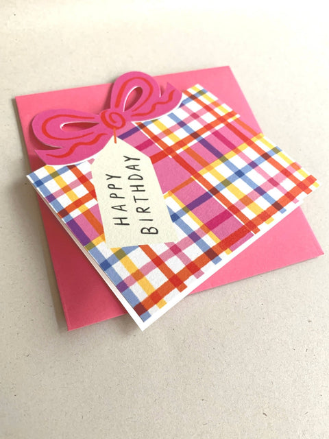 Birthday Bow Shaped Greetings Card - Sprouts of Bristol