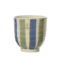 Blue and Green Striped Pot - Sprouts of Bristol