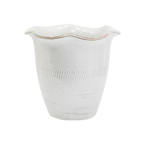 Camellia Scalloped Edge Planter – White - Sprouts of Bristol