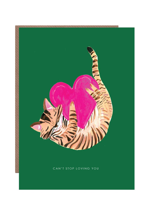 'Cat with Heart ' Greetings Card   - Sprouts of Bristol