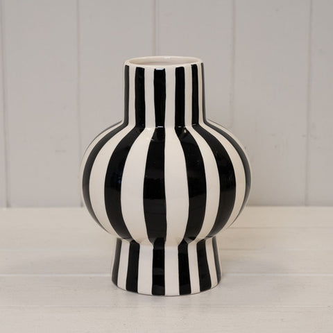 Ceramic Black & White Round Vase - Sprouts of Bristol