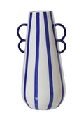 Ceramic Stripe Vase with Loop Handles – Blue - Sprouts of Bristol