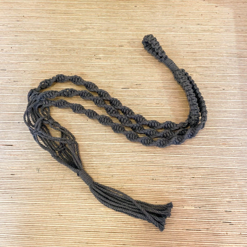 Charcoal Grey Macrame Plant Hanger - Sprouts of Bristol