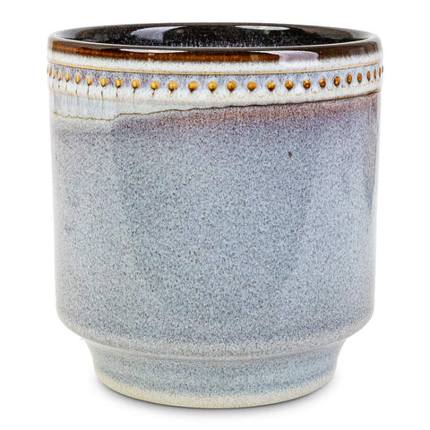 Clover Dot Boarder Reactive Planter in Heather Purple - Sprouts of Bristol