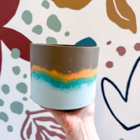 Cocoa Brown Jesmonite Pot [Beneath the Canopy RHS Collab] - Sprouts of Bristol