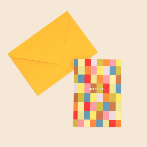 Colourful Squares Thank You Card | Thank You Greeting Cards - Sprouts of Bristol