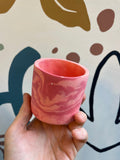 Coral and Berry Pink Jesmonite Mini Pot - Sprouts of Bristol