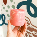 Coral Pink, Pale Pink and Putty Jesmonite Mini Pot - Sprouts of Bristol