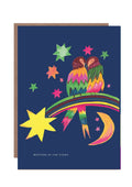 'Cosmic Love Birds' Greetings Card - Sprouts of Bristol