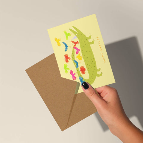 Crocodile Snappy Birthday Card | Animal Kids Birthday Card - Sprouts of Bristol