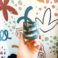 Deep Sea Blue and Putty Jesmonite Mini Pot - Sprouts of Bristol