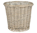 Delta Grey Woven Wicker Basket Planter – with Liner - Sprouts of Bristol