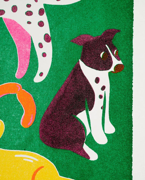 Dog Risograph A3 Print - Sprouts of Bristol