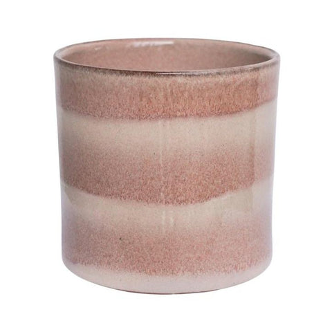 Dora Pink Reactive Glaze Striped Planter - Sprouts of Bristol