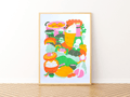 Dumpling Club A4 Risograph Print - Sprouts of Bristol
