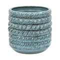 Emery Blue Rope Textured Planter - Sprouts of Bristol
