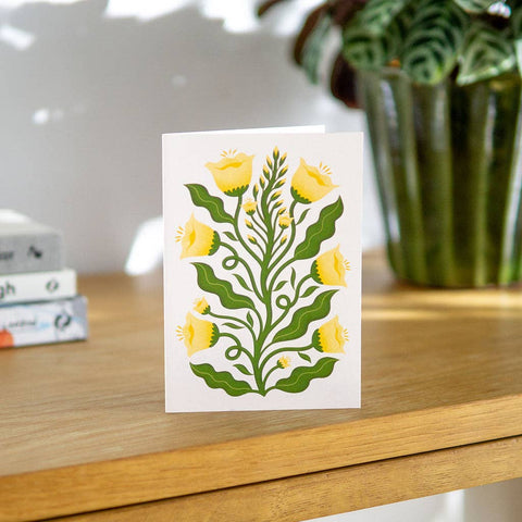 Evening Primrose Botanical Greetings Card - Sprouts of Bristol