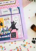 Feline Fine Art Shop Cat Greetings Card - Sprouts of Bristol