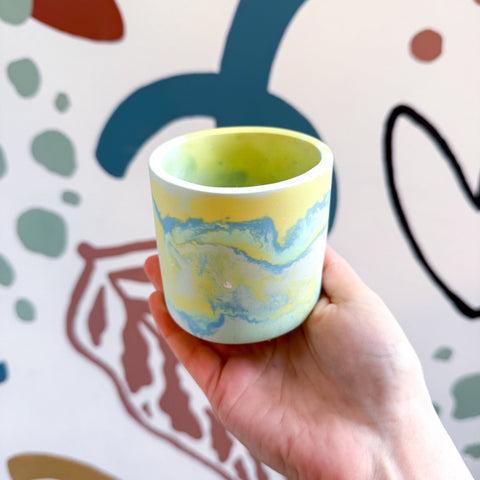 Fresh Water Blue Jesmonite Mini Pot [Beneath the Canopy RHS Collab] - Sprouts of Bristol