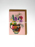 Gardener's Vase Greetings Card - Sprouts of Bristol