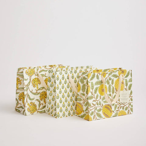 Hand Block Printed Gift Bags - Sunshine - Sprouts of Bristol