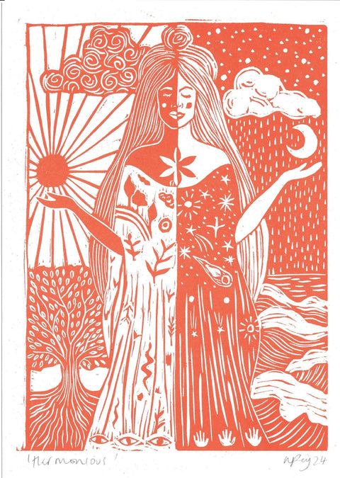 Harmonious Risograph Art Print - Sprouts of Bristol