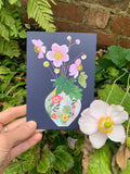 Japanese Anemone Greetings Card. - Sprouts of Bristol