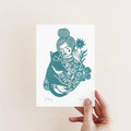 Kitty Risograph Art Print - Sprouts of Bristol