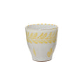 Lavos Glossy Glazed Ceramic Planter in White with Yellow Hand - Painted Leaves - Sprouts of Bristol