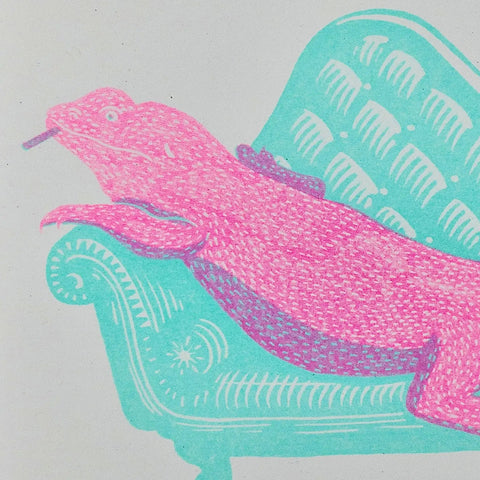 Lounge Lizard Riso Art Print - Sprouts of Bristol