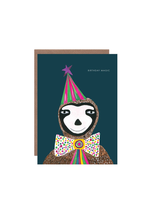 'Magic Sloth' Birthday Greetings Card - Sprouts of Bristol