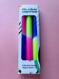 Neon Suit - Dip Dye Dinner Candle Trio - Sprouts of Bristol