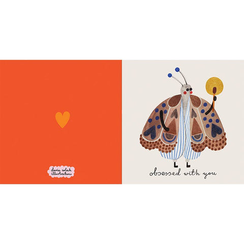 OBSESSED WITH YOU moth greeting card - Sprouts of Bristol