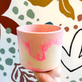 Pale Pink, Neon Pink and Putty Jesmonite Pot - Sprouts of Bristol