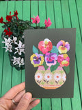 Pansies Greetings Card - Sprouts of Bristol