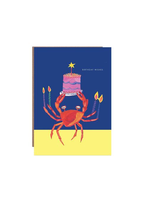 'Party Crab and Cupcake' Birthday Greetings Card - Sprouts of Bristol