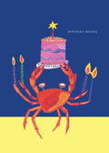'Party Crab and Cupcake' Birthday Greetings Card - Sprouts of Bristol