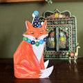 'Party Fox' Die - Cut Greetings Card - Sprouts of Bristol