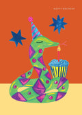 'Party Snake and Cupcake' Birthday Greetings Card  - Sprouts of Bristol