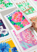Peony Flower Risograph Print - Sprouts of Bristol