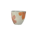 Porto Tapered Ceramic Planter in White with Hand Painted Orange Flowers - Sprouts of Bristol