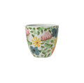 Porto Tapered Matt Glazed Ceramic Planter in White with Hand Painted Florals - Sprouts of Bristol
