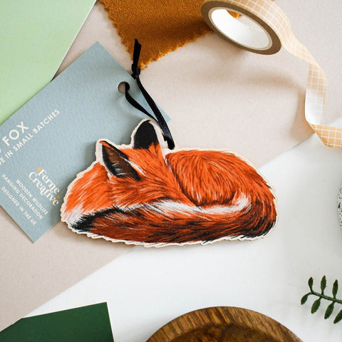 Red Fox Wooden Decoration - Sprouts of Bristol